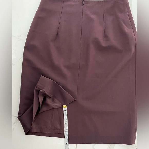 Louben/ Vintage/ Eggplant midi skirt/ Wool  mix/ Pleated/ Size US 2 - Picture 8 of 9